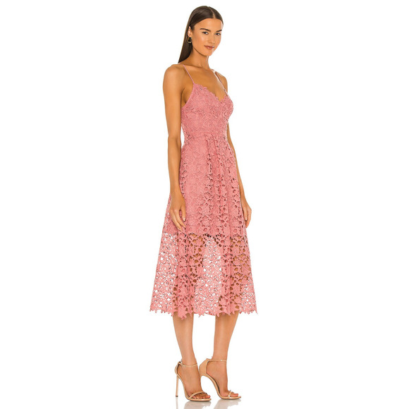 $89 Astr The Label Pink Mauve Lace Midi Dress XS NEW A516 - Picture 2 of 15